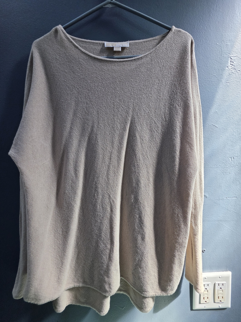 Michael Kors Beige Crewneck Lightweight Knit Sweater